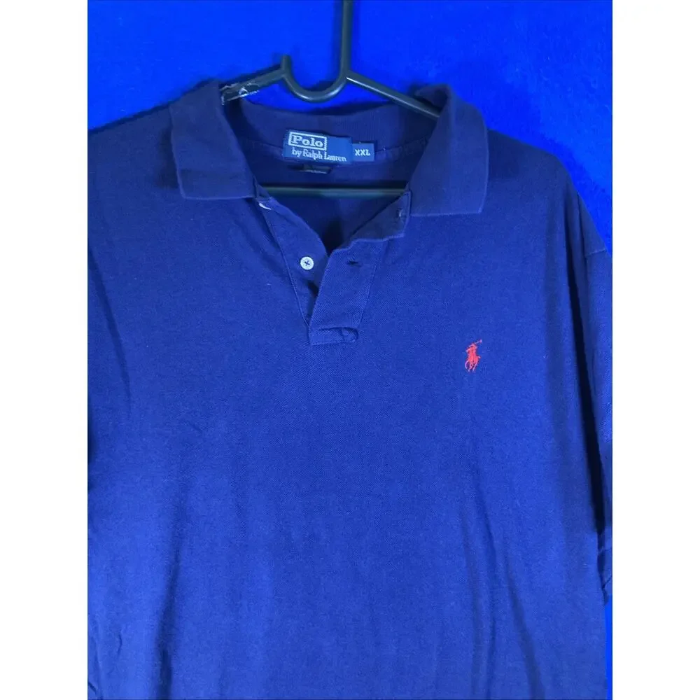 Polo By Ralph Lauren Men XXL Royal Blue Polo Shirt Short Sleeve red pony